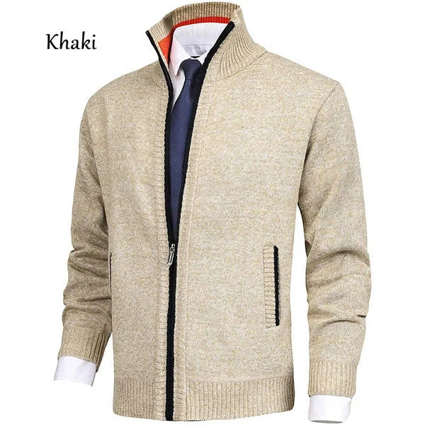 Solid Color Stand Collar Fashion Cardigan-Buy 2 Free Shipping