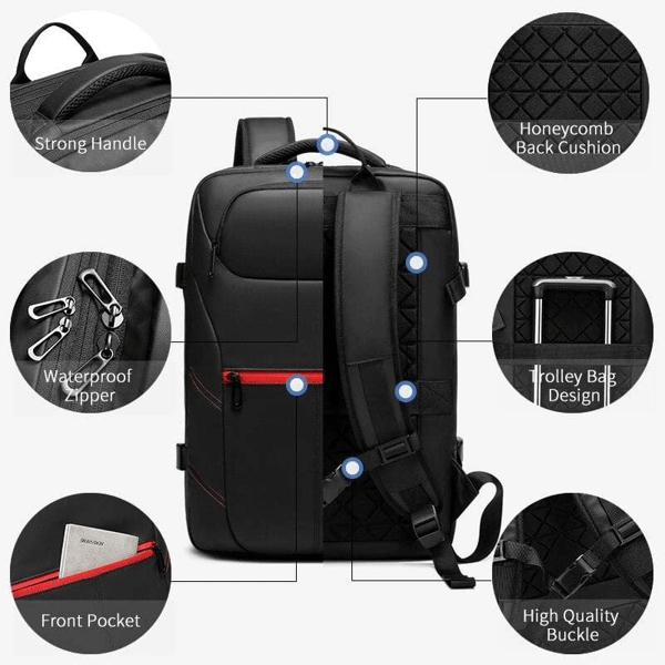 Men's Waterproof USB Charging Male Laptop Casual Travel Bag